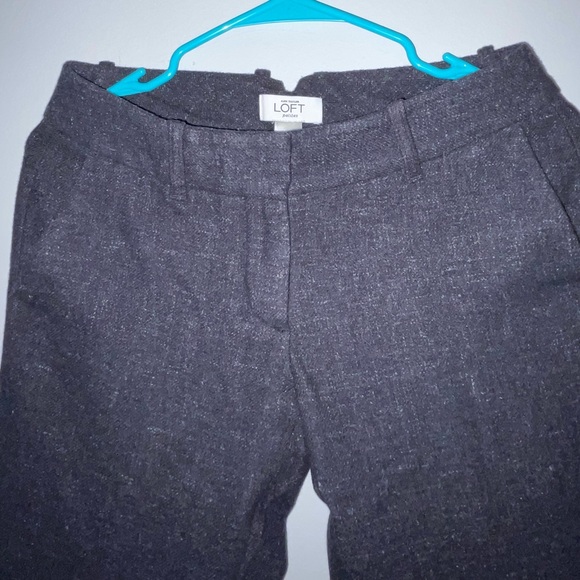 ANN TAYLOR LOFT PETITES Grey Tweed Slacks | Size 2P - Picture 2 of 9